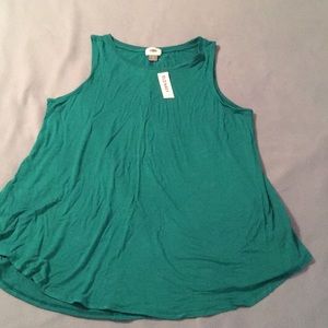 Teal sleeveless swing top